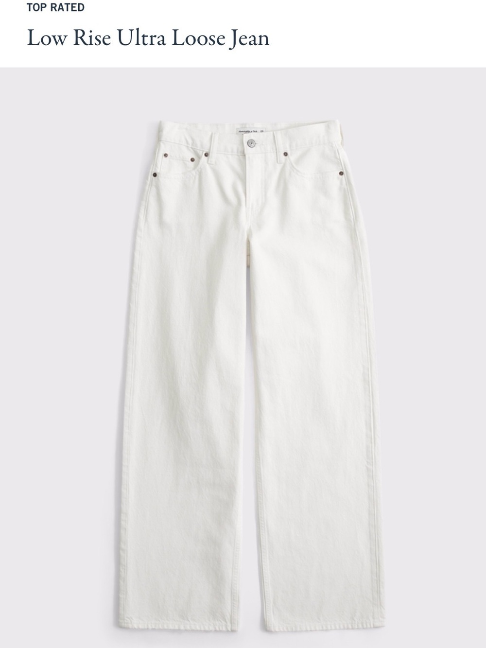 Abercrombie Low Rise Ultra Loose Women's Jeans - White